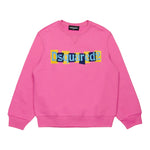 DSQUARED2 felpa chiusa girocollo tinta unita con logo Rosa per Bambina DQ2496 ROSA DSQUARED2 