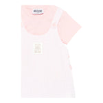 Moschino Completo 2 Pezzi T-Shirt-Salopette per Neonata MUG01L ROSA MOSCHINO 