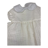 Simonetta Set Zeremonienkleid Einfarbig Perforiert-Weiß Culotte Für Neugeborene