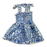 Mijolica Top Tinta Unita Con Fantasia Multicolor Azzurro Per Neonata
