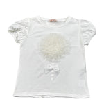 Please T-Shirt Girocollo Tinta Unita con Tulle per Bambina MB33030G73J BIANCO PLEASE 