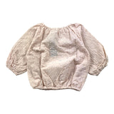 Bamboom+Babies Top Tinta Unita Con Ricami Traforato Rosa Per Neonata