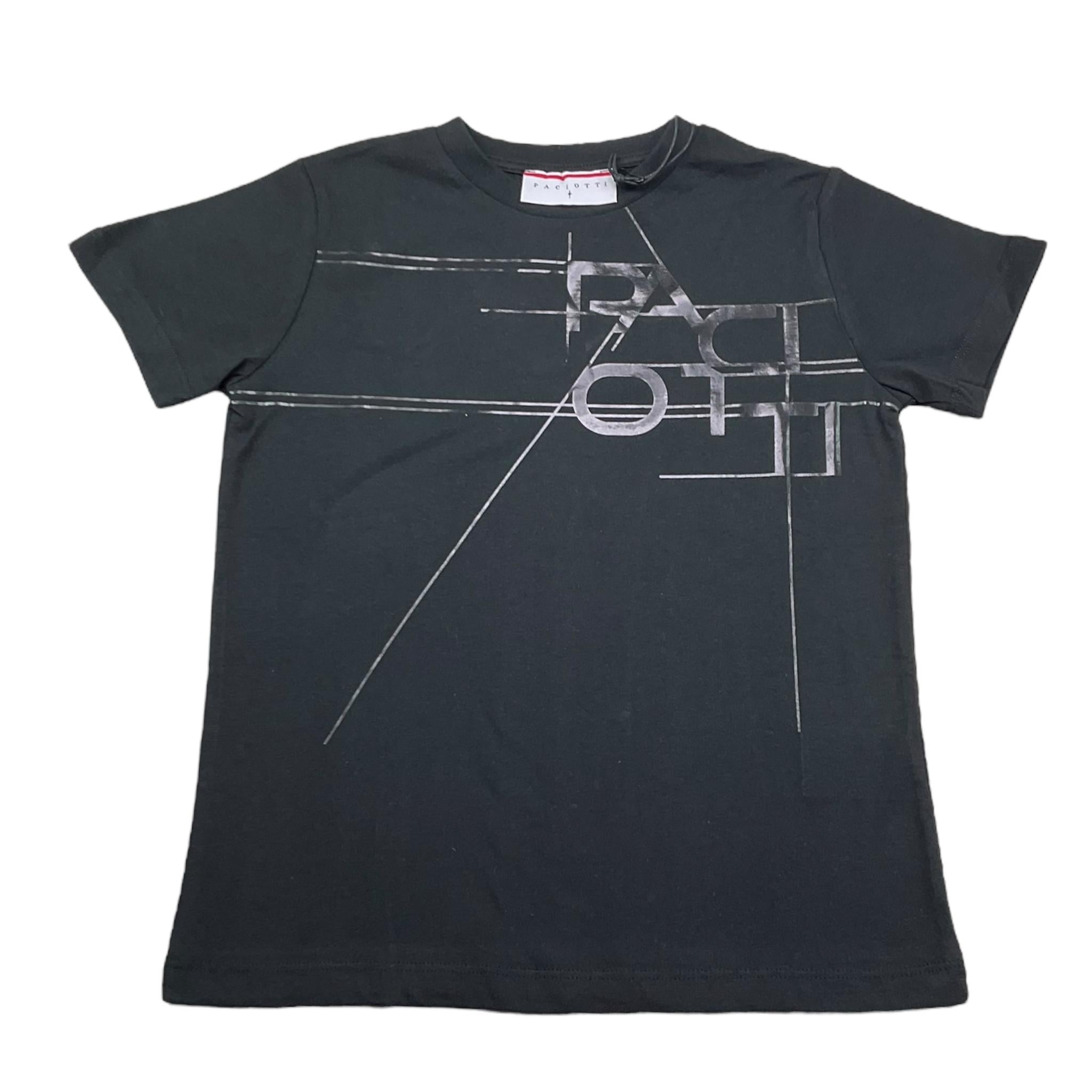 Cesare Paciotti T-Shirt Girocollo Tinta Unita con Stampa per Bambino TSP5165J NERO CESARE PACIOTTI 