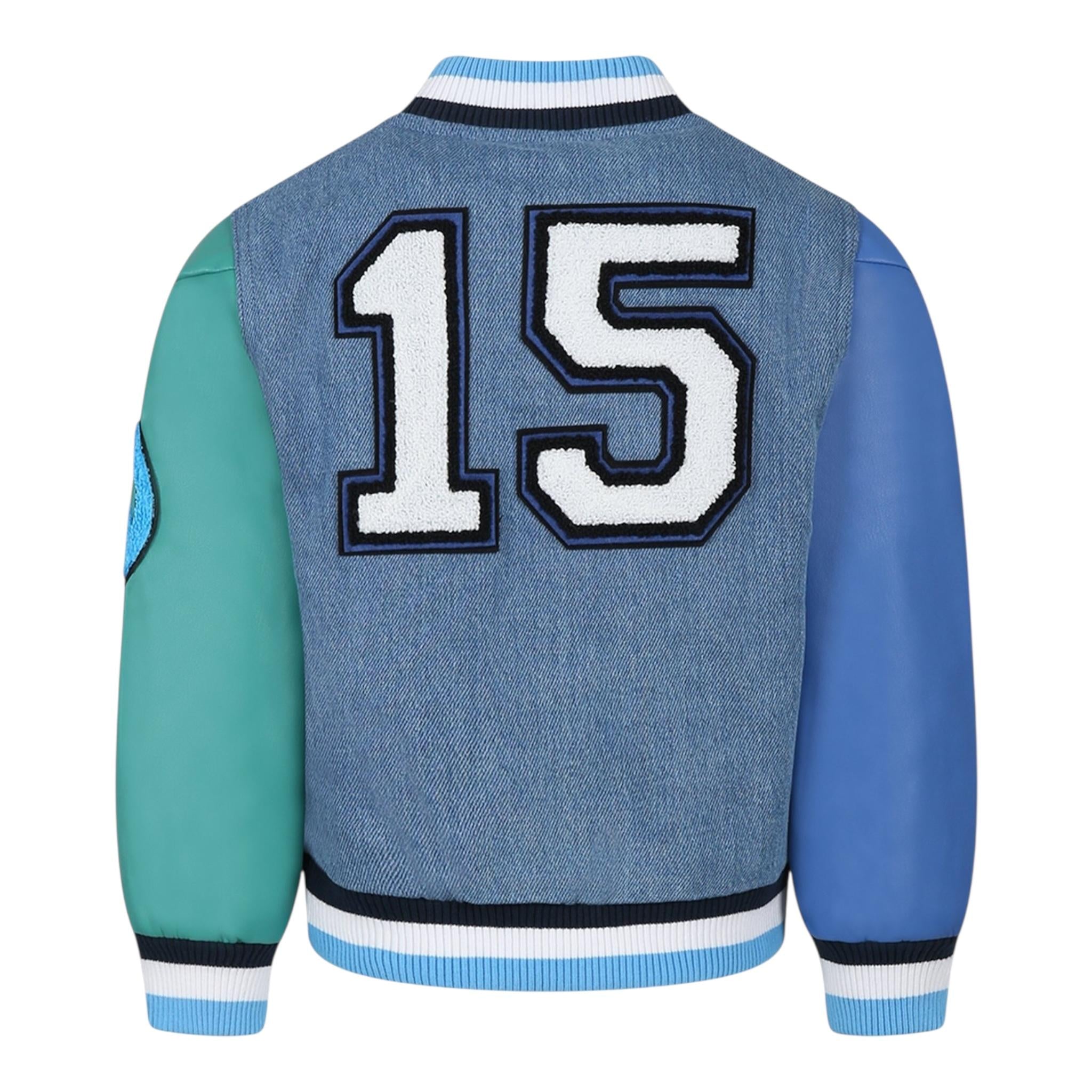 Stella Mccartney Giubbino In Denim Tinta Unita con Maniche In Contrasto per Bambino TW2P77 BLU STELLA McCARTNEY 