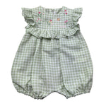 Le Bebe Pagliaccetto Mezza Manica Fantasia Quadretti per Neonata LBG6242 VERDE LE BEBE 