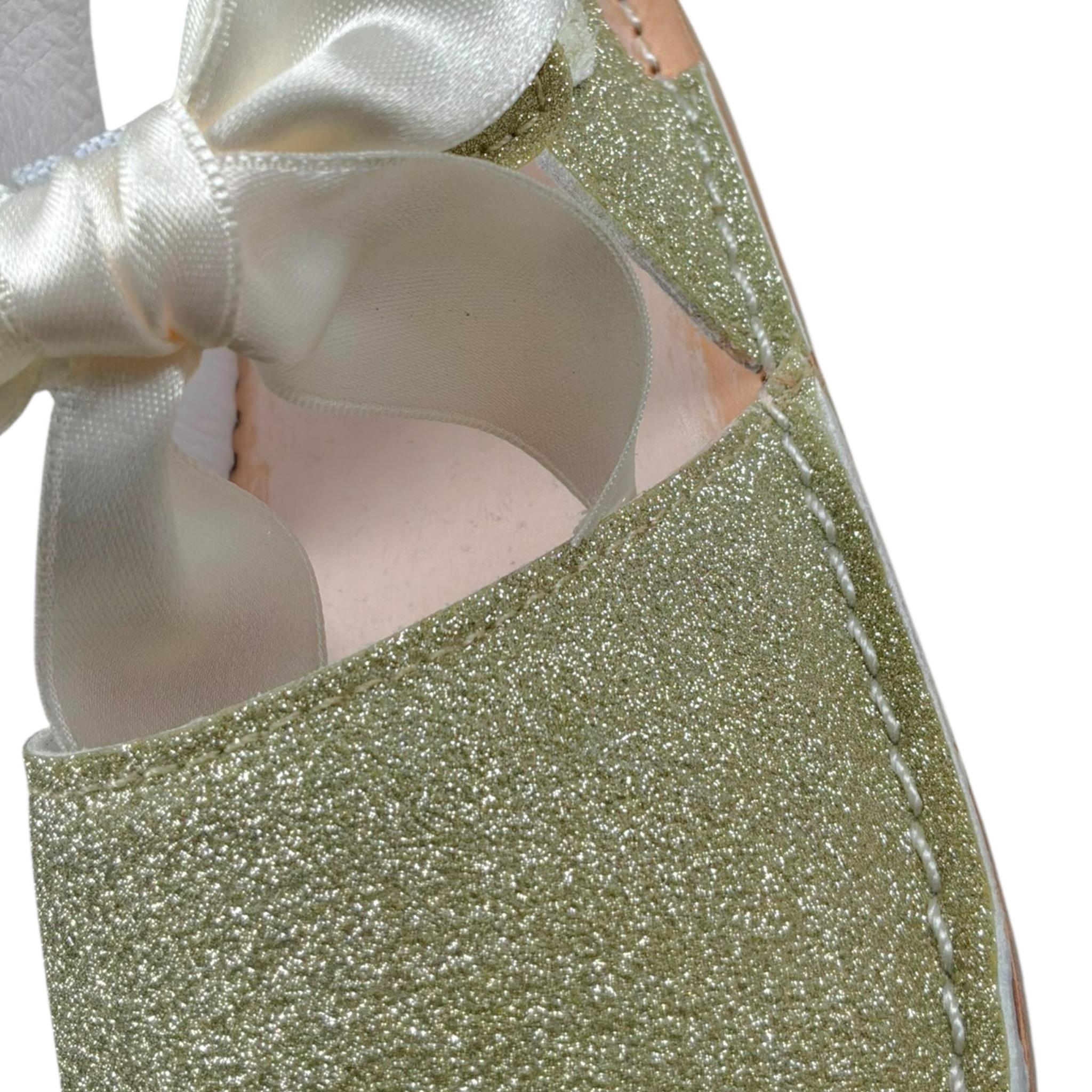 Qkis Sandalo Tinta Unita con Brillantini per Bambina IT1010 VERDE QKIS 