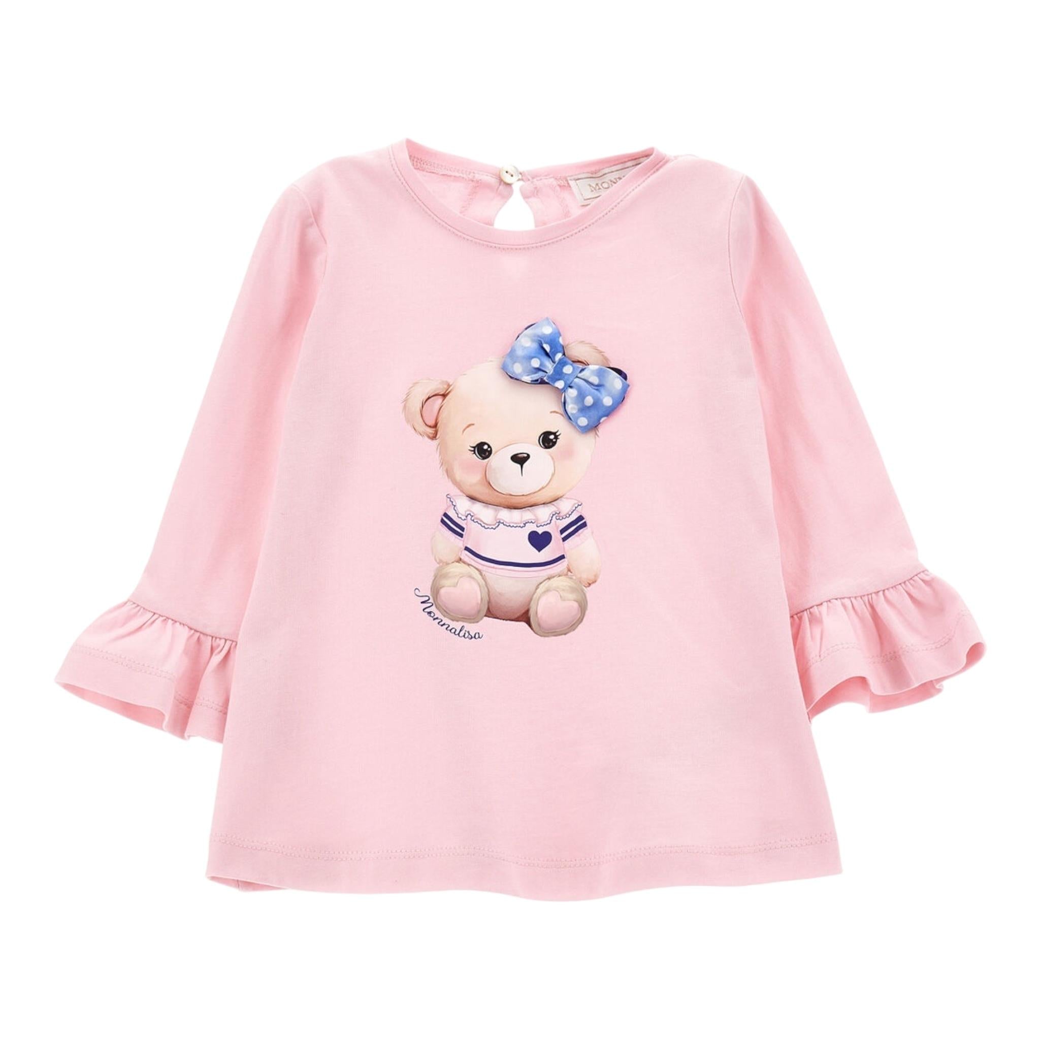 MONNALISA maxi shirt girocollo tinta unita cn stampa  Rosa per Bambina 39D611J ROSA MONNALISA 