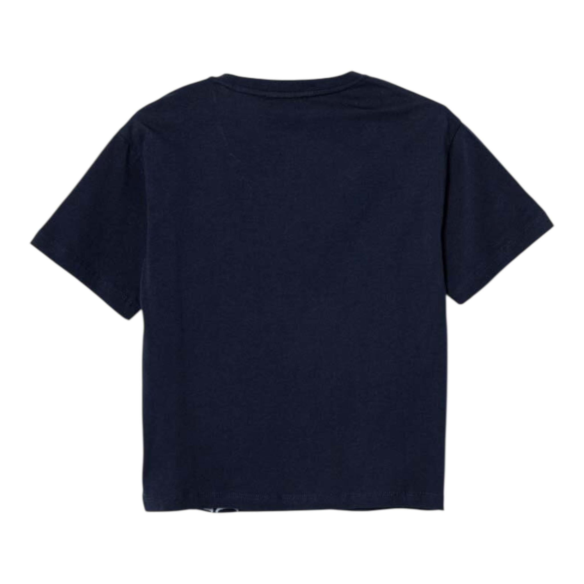 Emporio Armani T-Shirt Girocollo Tinta Unita con Logo per Bambino 3D4TJ4 BLU EMPORIO ARMANI 