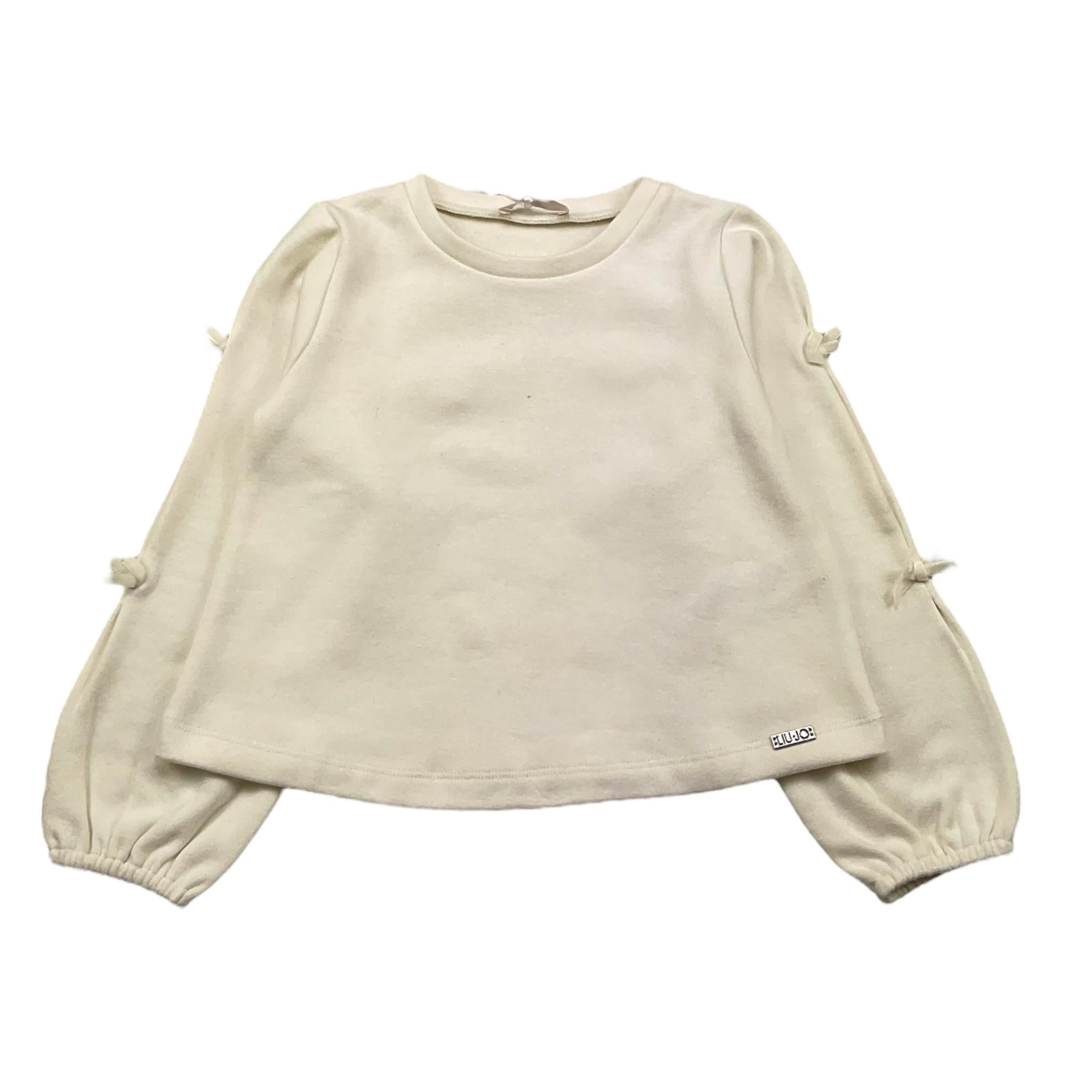 LIU JO felpa chiusa girocollo tinta unita con fiocchi Panna per Neonata KF4115X PANNA LIU JO 