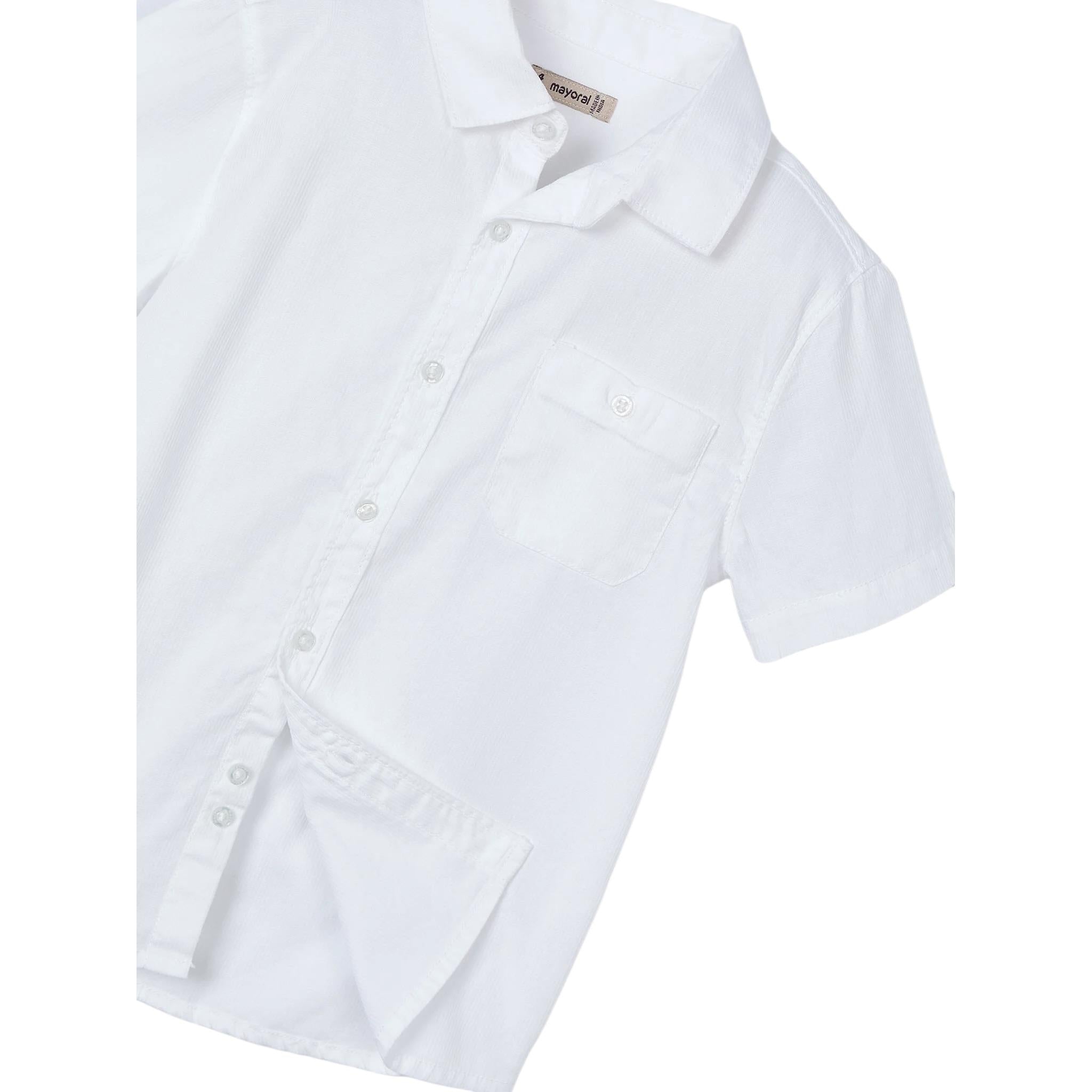 Mayoral Camicia Mezza Manica Tinta Unita per Bambino 3112 BIANCO MAYORAL 