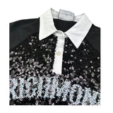 John Richmond Abito Mezza Manica Tinta Unita Paillettato per Bambina RGP26046VE NERO JOHN RICHMOND 