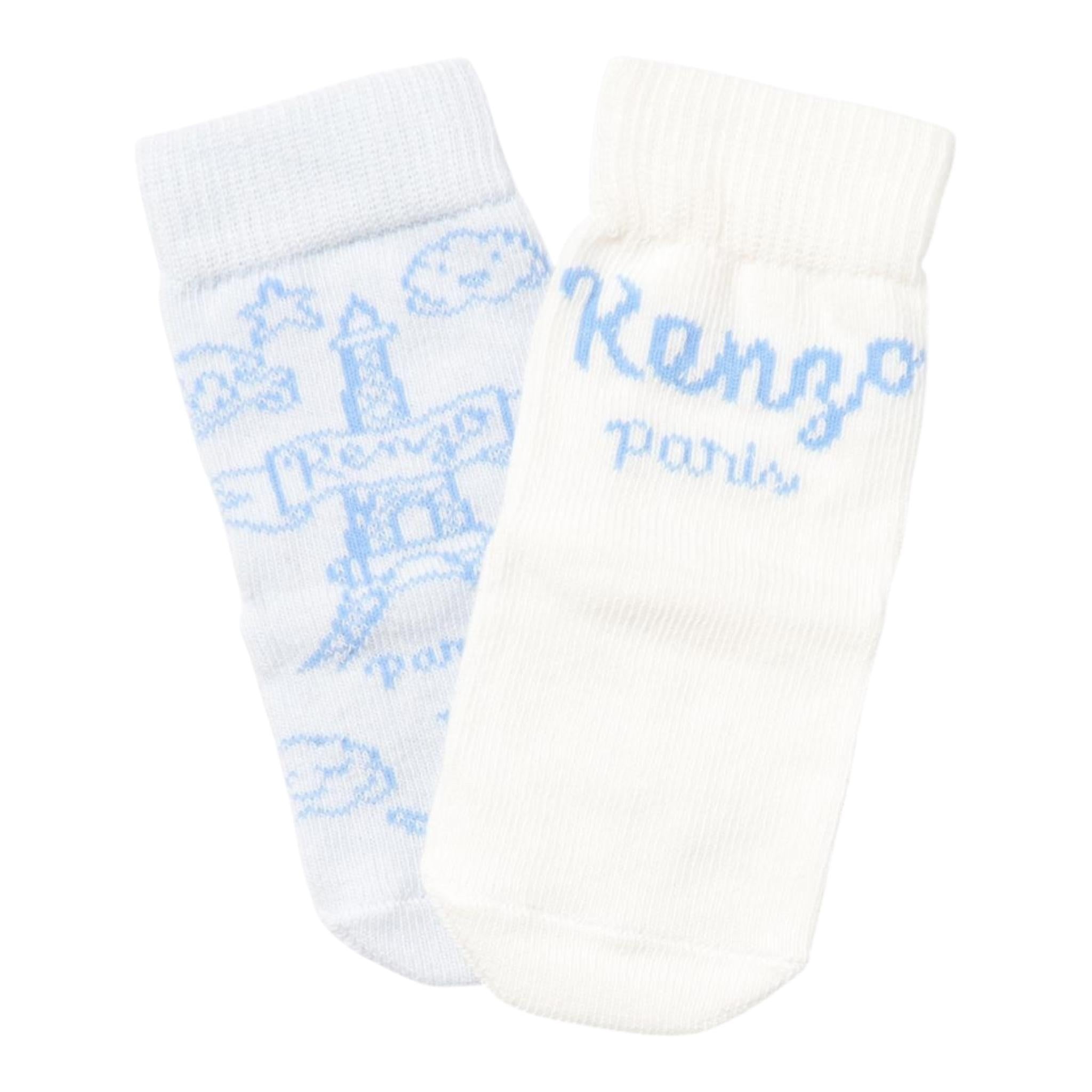 KENZO set calzini bicolore Bianco/azzurro per Neonato K60593 BIANCO/AZZURRO KENZO 