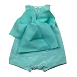 A' La Page Pagliaccetto Giromanica Tinta Unita con Fiocco per Neonata OCCHIO VERDE ACQUA A' LA PAGE 