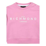John Richmond Felpa Girocollo Tinta Unita con Stampa per Neonata RIP25003FEN ROSA JOHN RICHMOND 