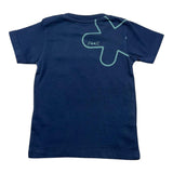 F**K T-Shirt Tinta Unita Girocollo Con Stampa Blu Per Neonato