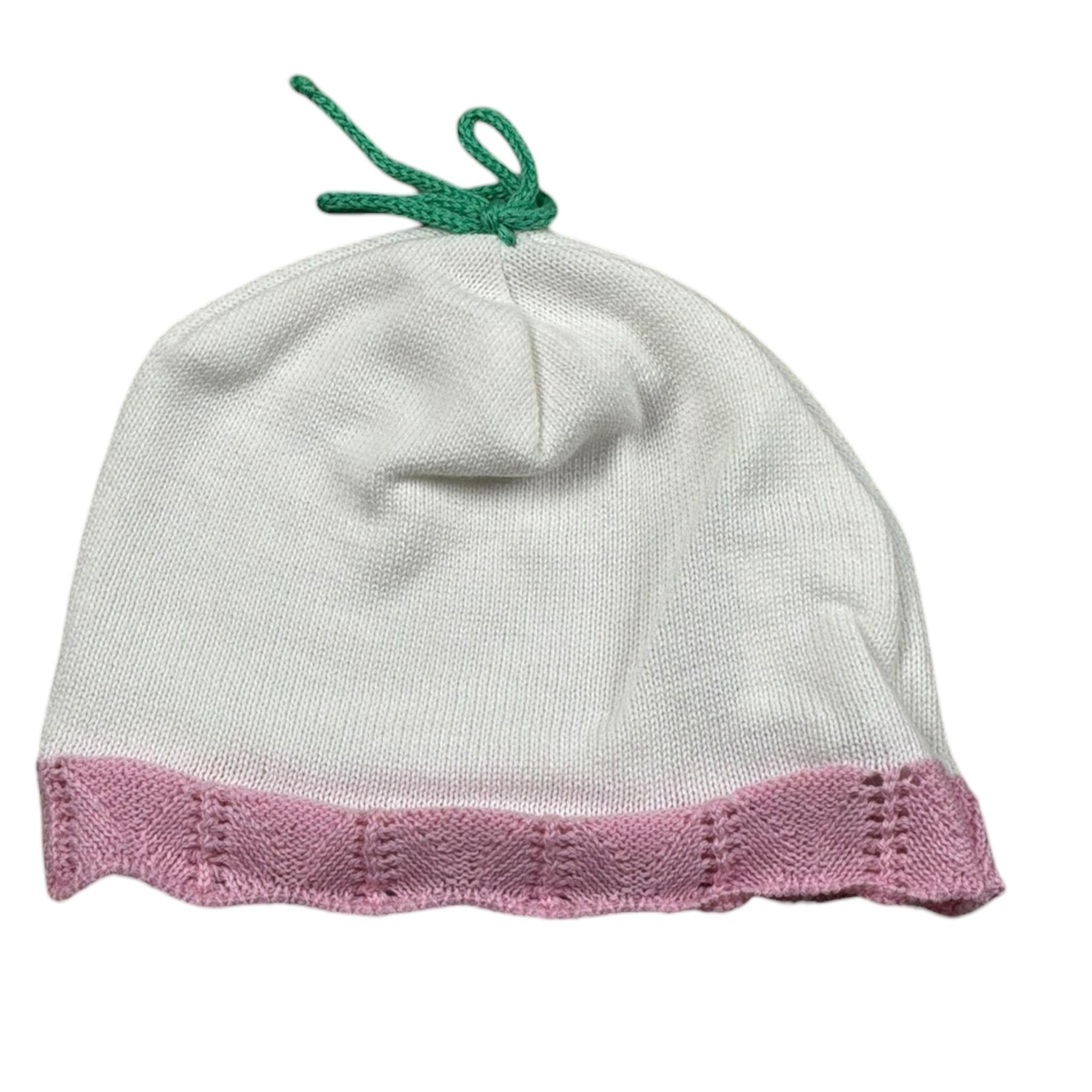 Colori Chiari Cappell Tinta Unita con Ricami per Neonata FF785965 BIANCO COLORI CHIARI 