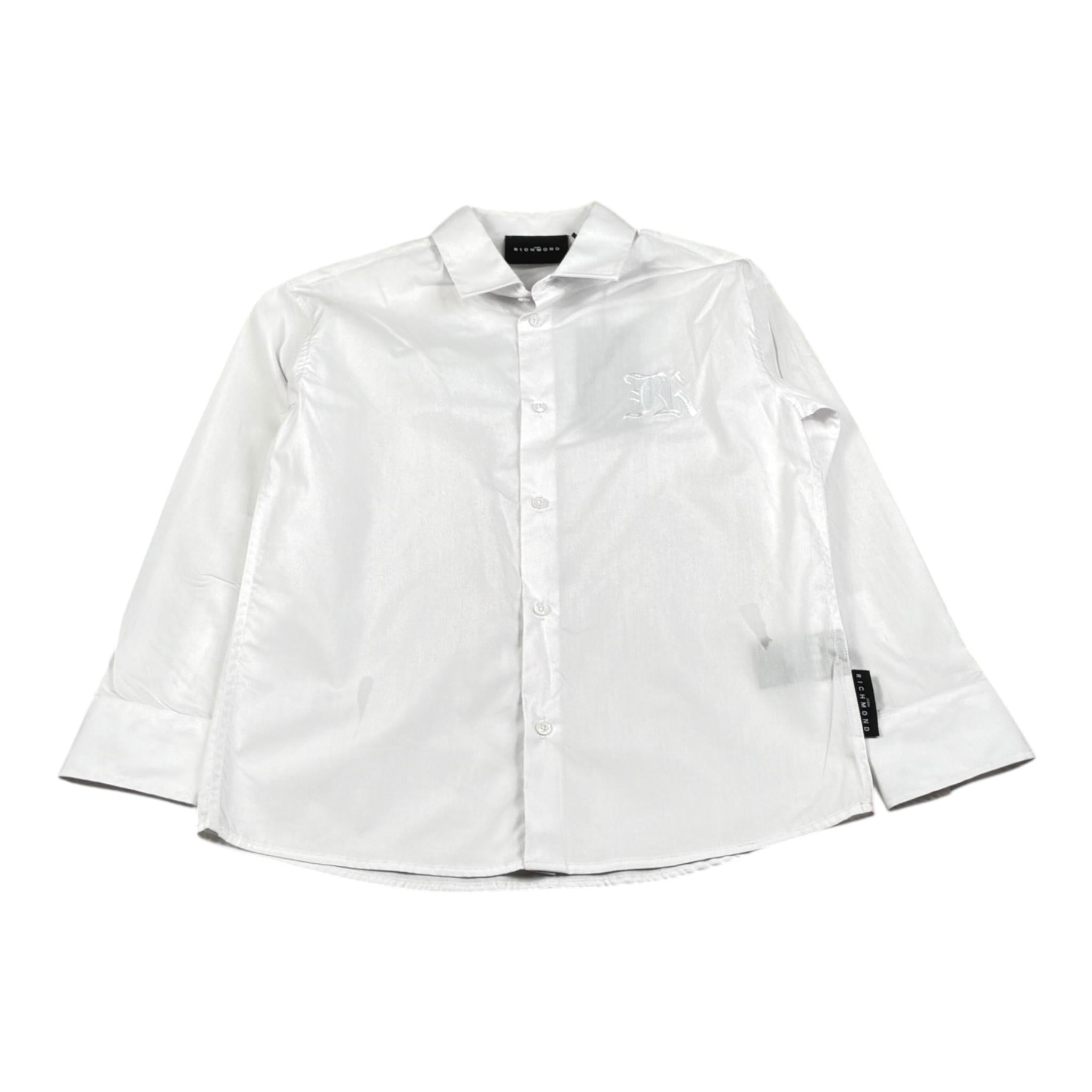 John Richmond Camicia Tinta Unita con Bottoni per Bambino RBP26158CA BIANCO JOHN RICHMOND 