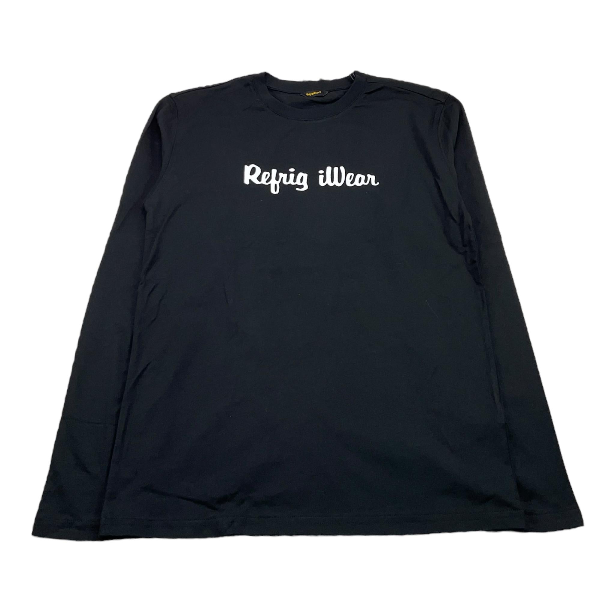 REFRIGIWEAR shirt girocollo tinta unita con stampa Nero per Bambino RW782 NERO REFRIGIWEAR 