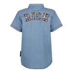 John Richmond Camicia In Denim Mezza Manica con Bottoni per Bambino RBP25158CE AZZURRO JOHN RICHMOND 
