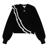 TWINSET maglia tinta unita con balze Nero per Bambina 242GJ3021 NERO TWINSET 