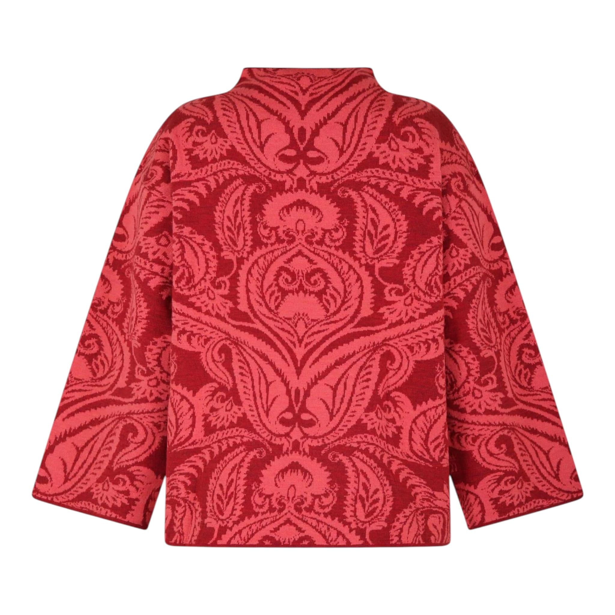 ETRO maglia tinta unita mezzo collo con fantasia Rosso per Bambina GV2A77 ROSSO ETRO 
