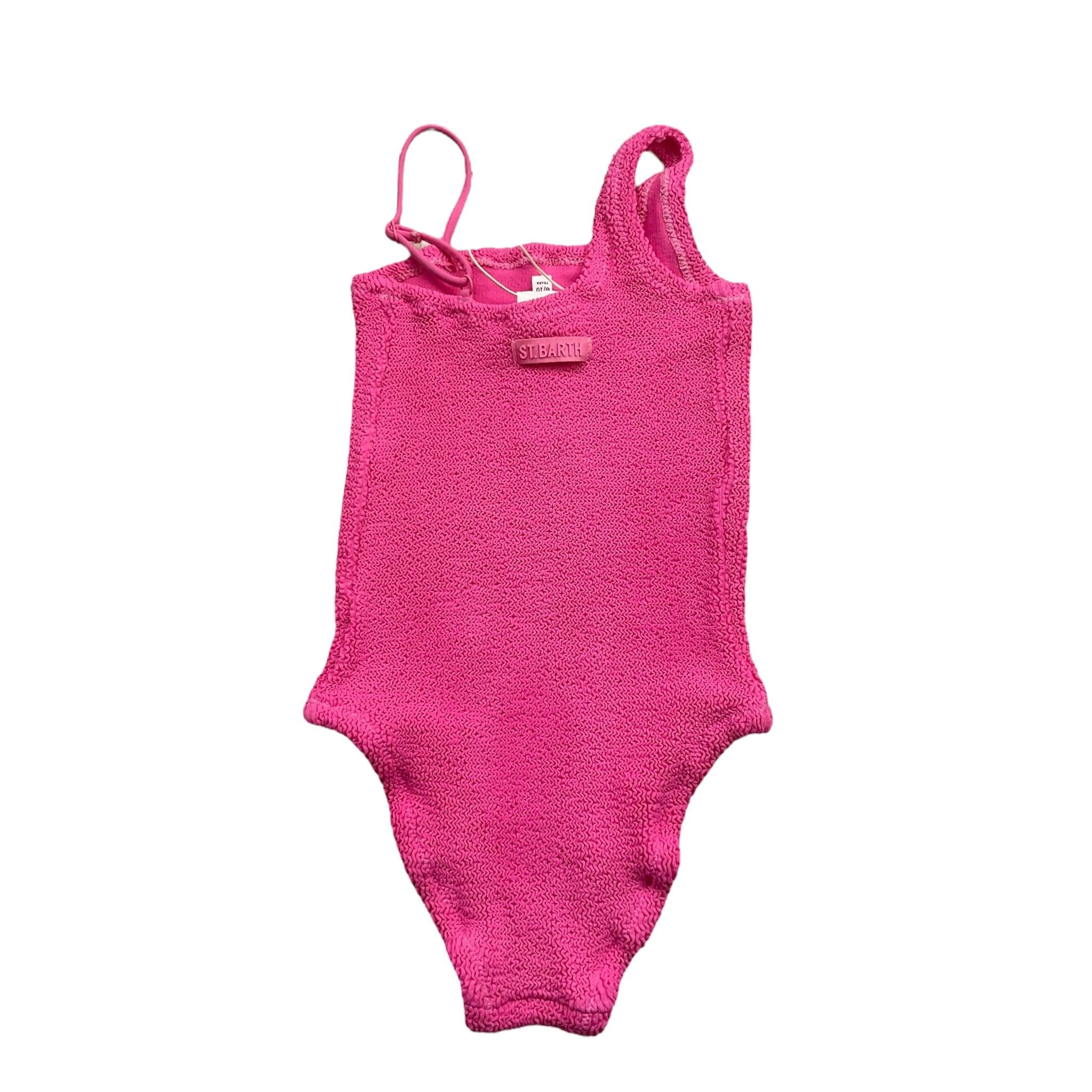Saint Barth Costume Intero Tinta Unita con Bretelle per Bambina BAH0001 FUXIA SAINT BARTH 