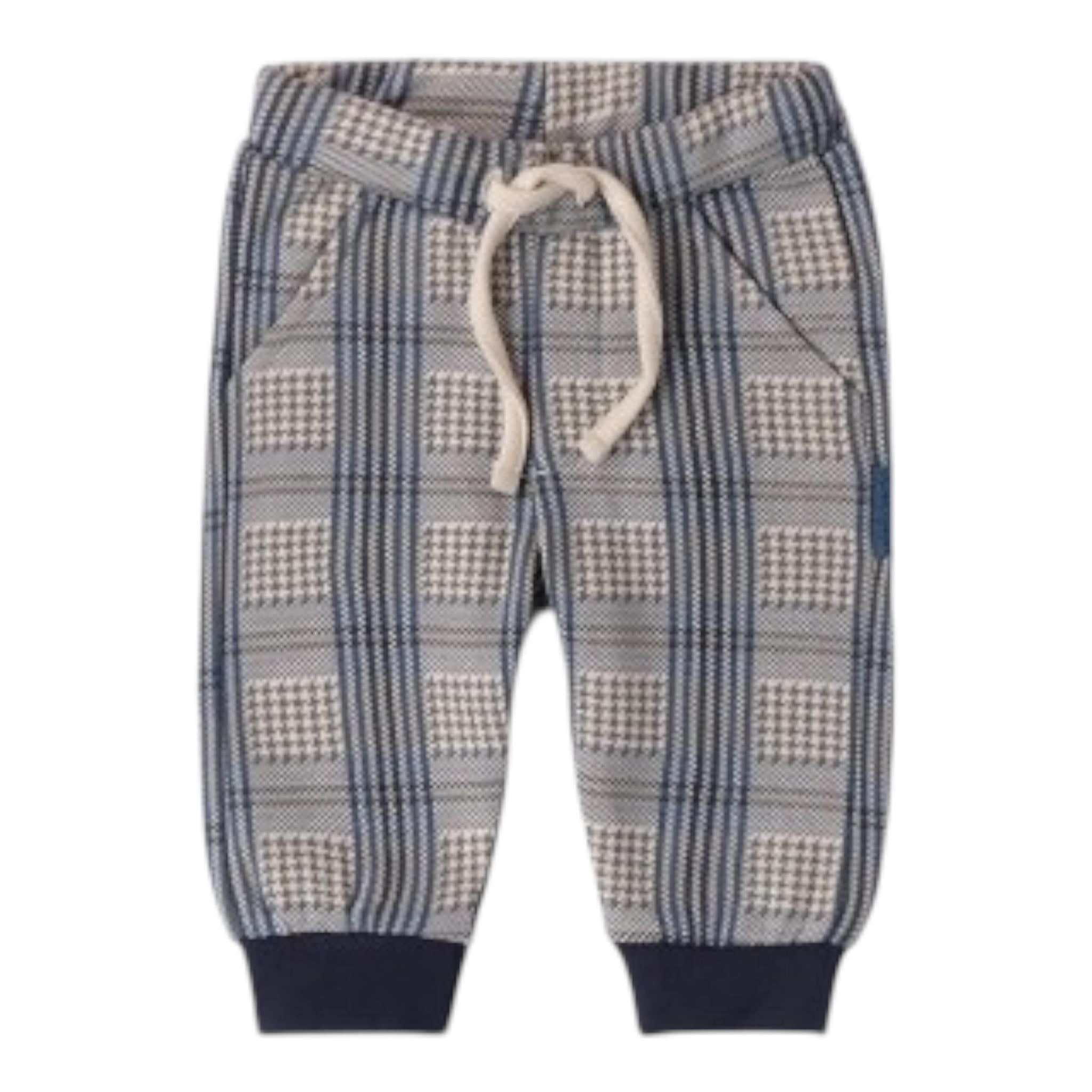 MINI BANDA completo 2pz tinta unita felpa-pantalone Blu per Neonato 3A610 BLU MINI BANDA 