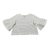 Zhoe & Tobiah Camica Mezza Manica Tinta Unita con Ricami per Bambina LYB2FJ PANNA ZHOE & TOBIAH 