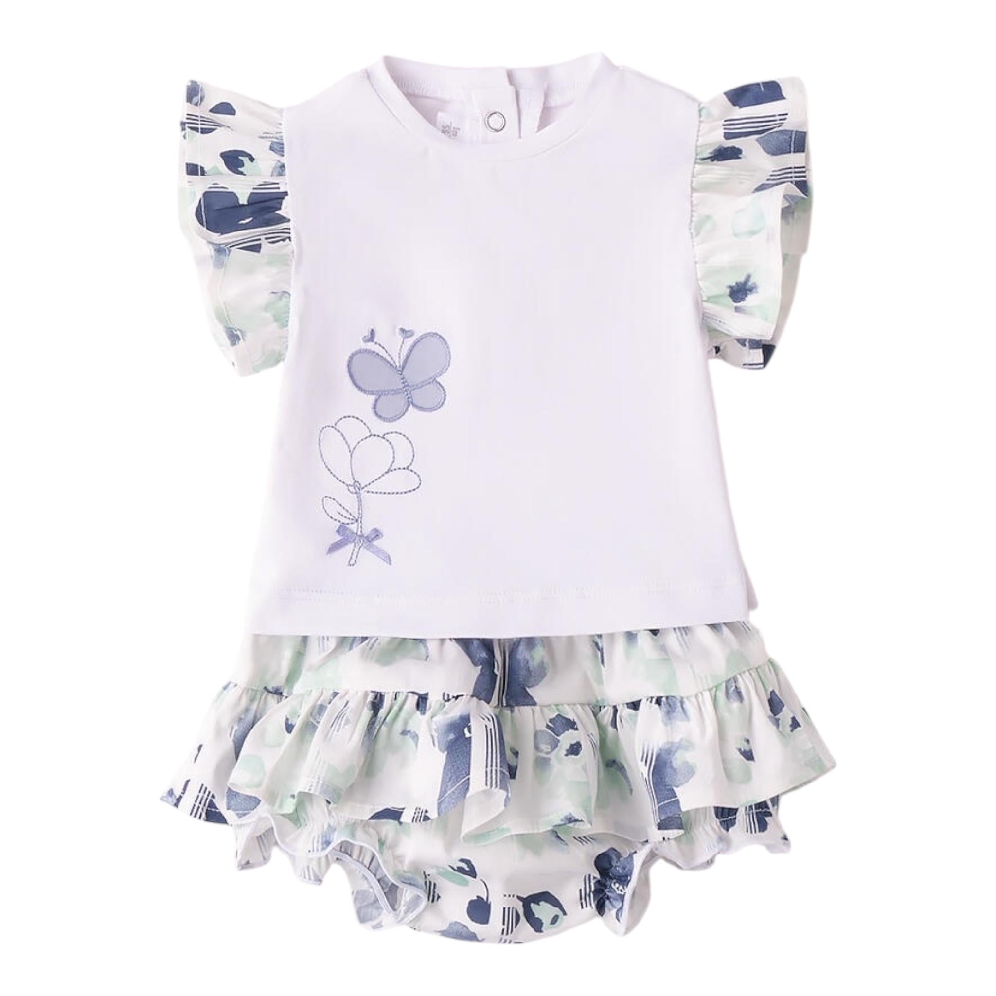 Minibanda Completo 2 Pezzi T-Shirt-Culotte per Neonata 3B786 BIANCO MINIBANDA 
