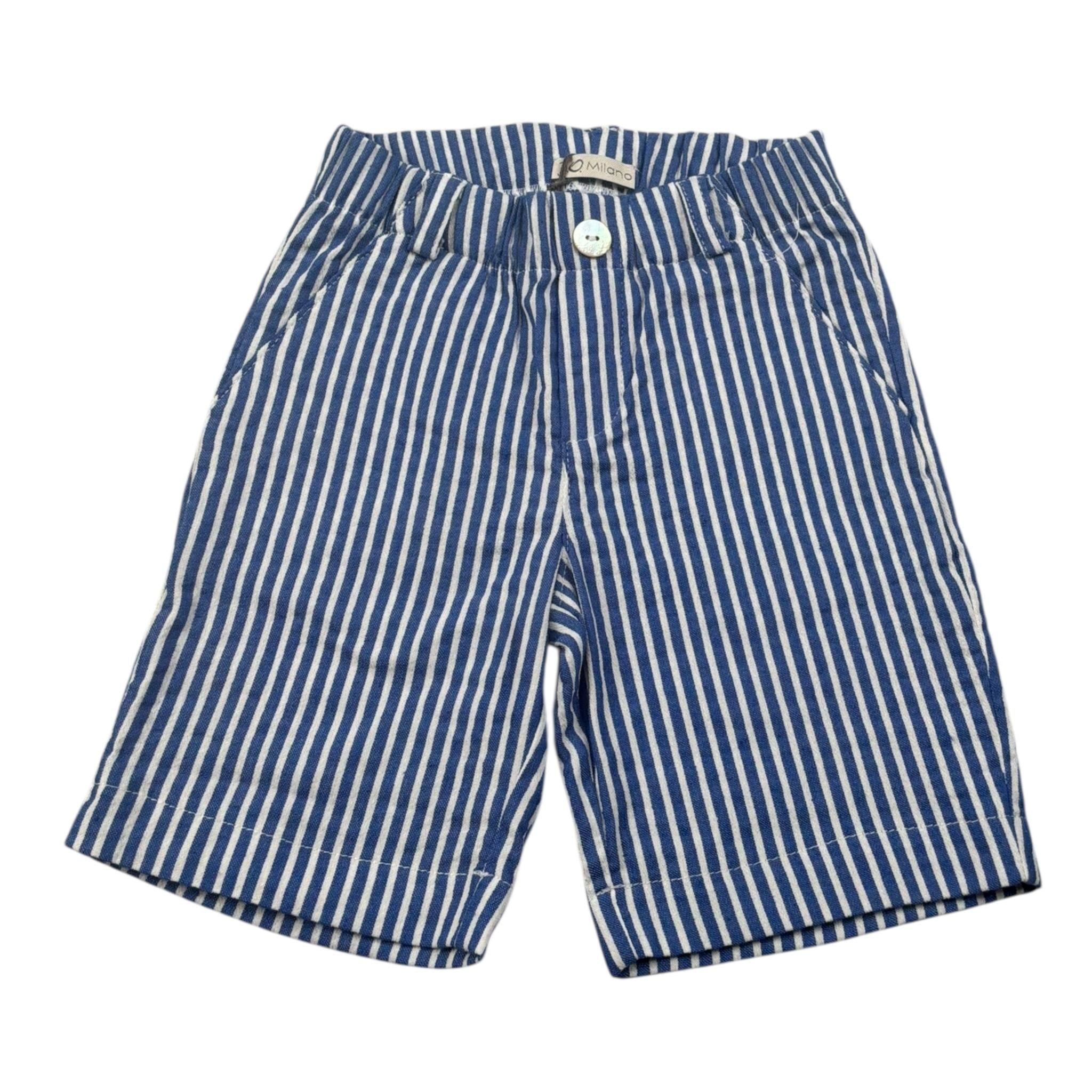 J.O. Milano Bermuda Fantasia A Righe con Elastico In Vita per Neonato 574M1 BLU J.O. MILANO 