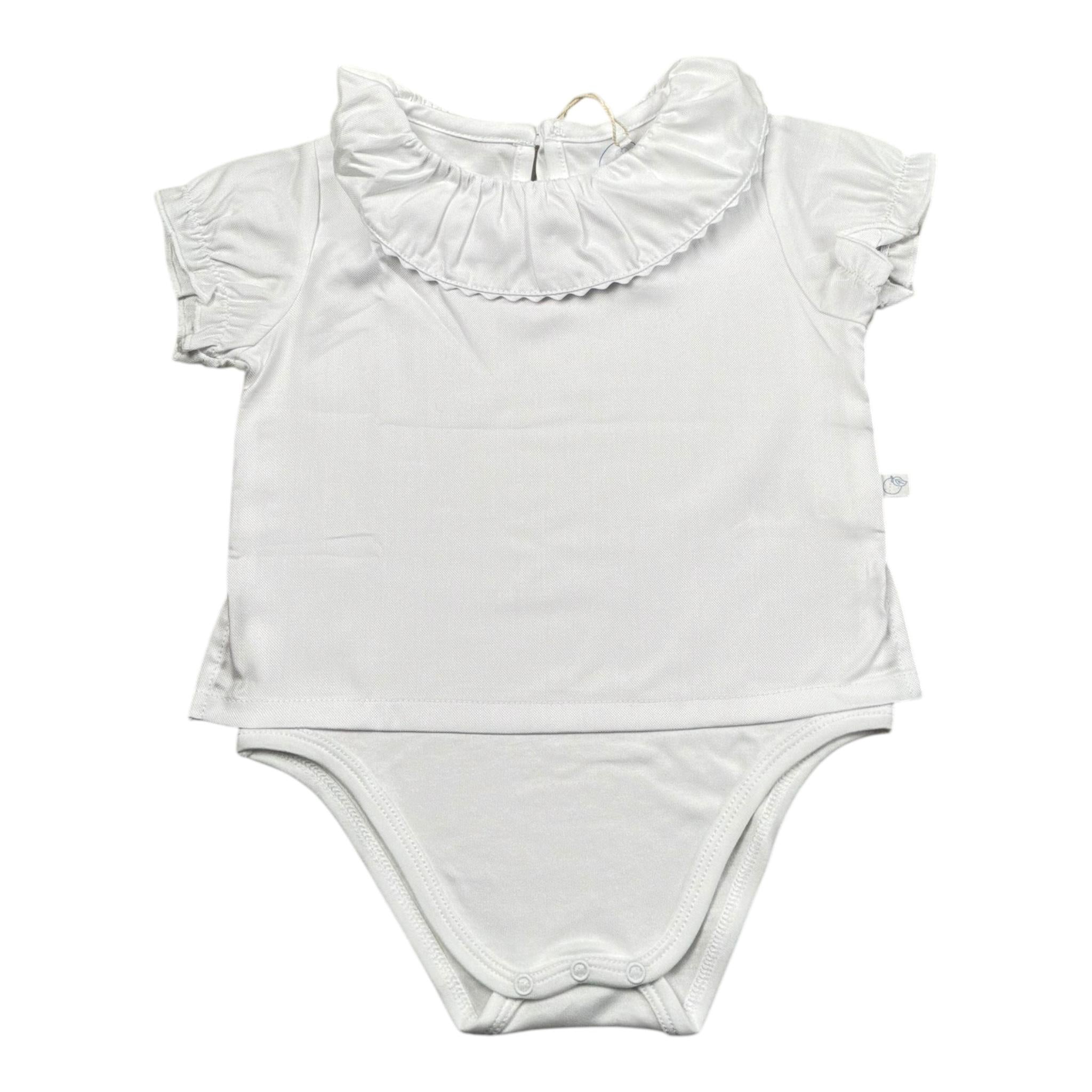 Laranjinha Body Tinta Unita con Colletto per Neonata 92951V5831R66 BIANCO LARANJINHA 
