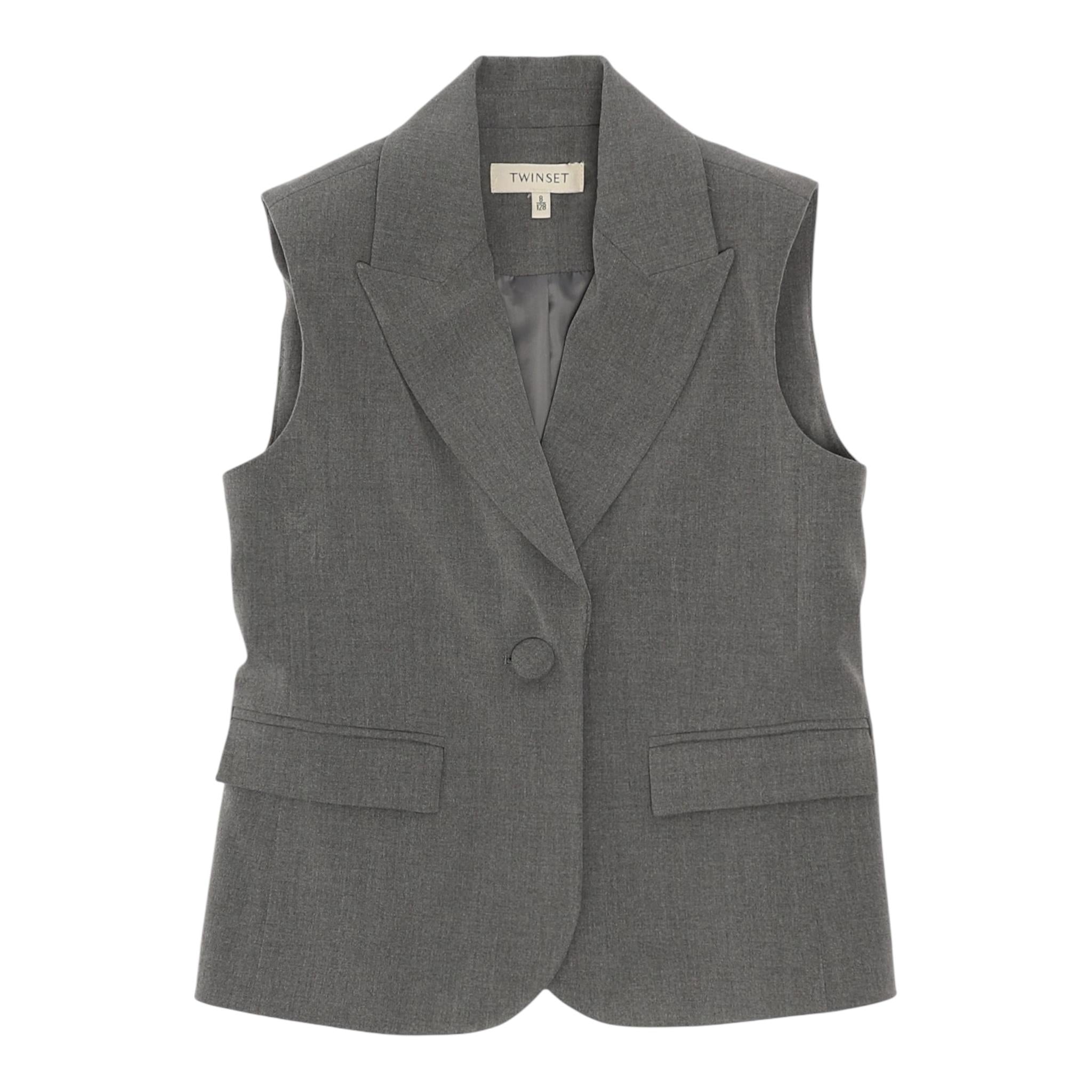 TWINSET gilet tinta unita con bottoni Grigio per Bambina 242GJ2115 GRIGIO TWINSET 