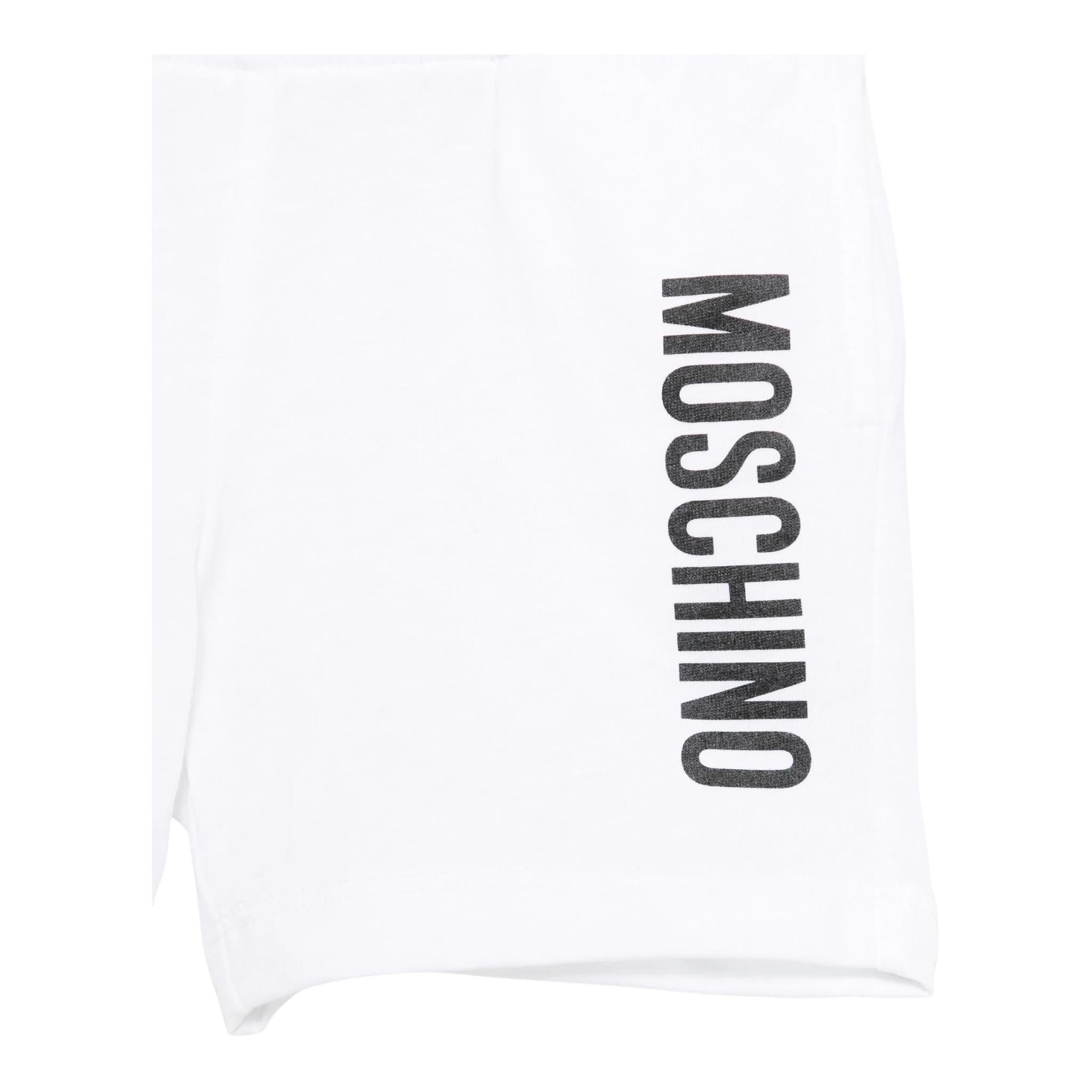 Moschino Bermuda Tinta Unita con Logo per Neonato MUQ01LN BIANCO MOSCHINO 
