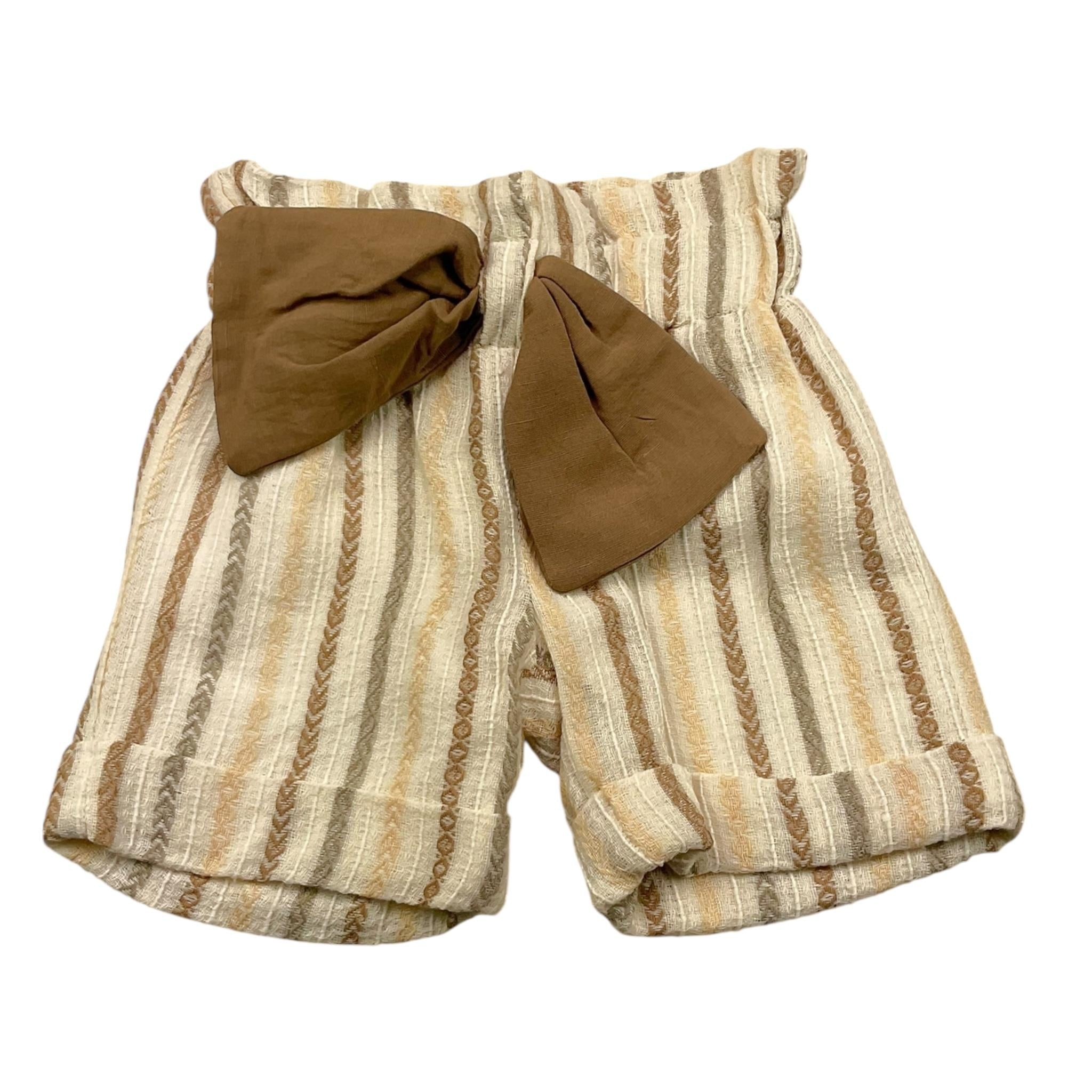 La Stupenderia Short Tinta Unita con Fantasia A Righe per Neonata TJBR72 PANNA LA STUPENDERIA 