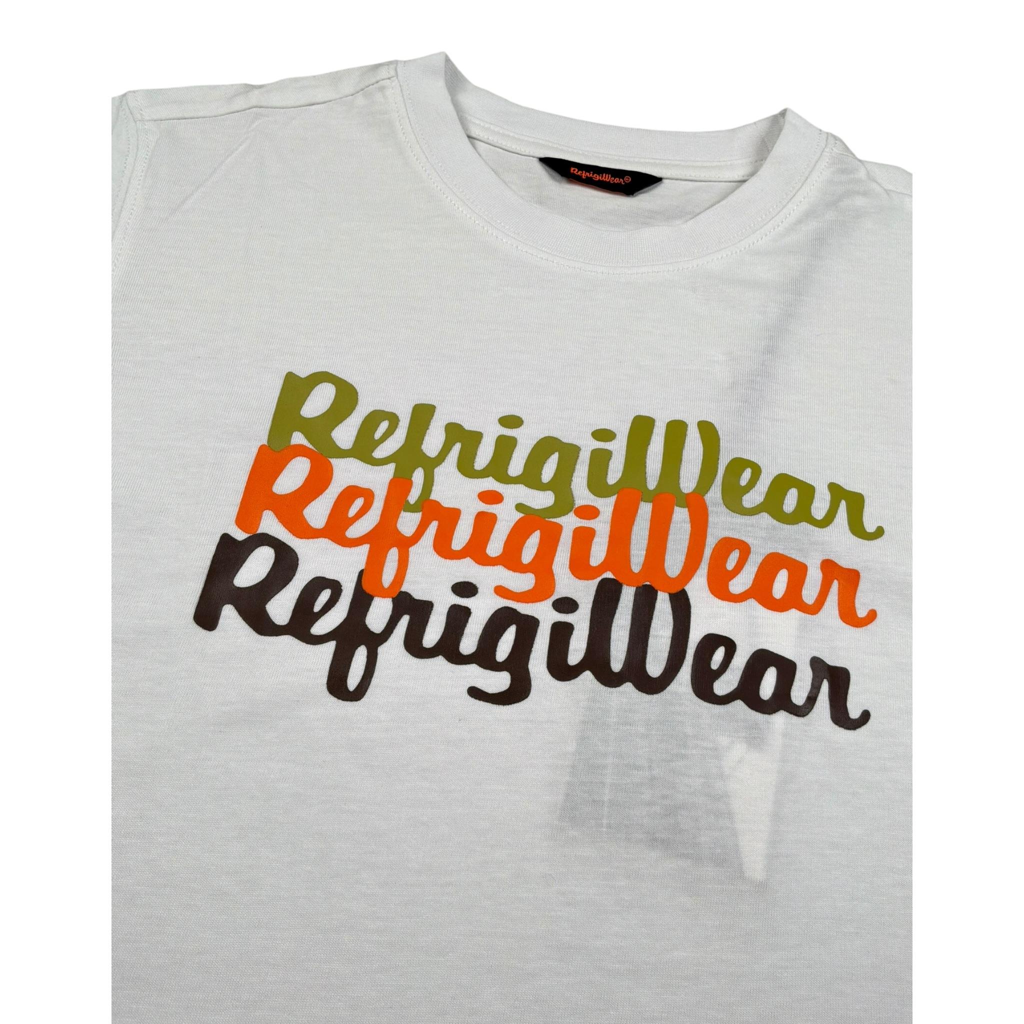 Refrigiwear T-Shirt Girocollo Tinta Unita con Stampa per Bambino 127TRMJS25 BIANCO REFRIGIWEAR 