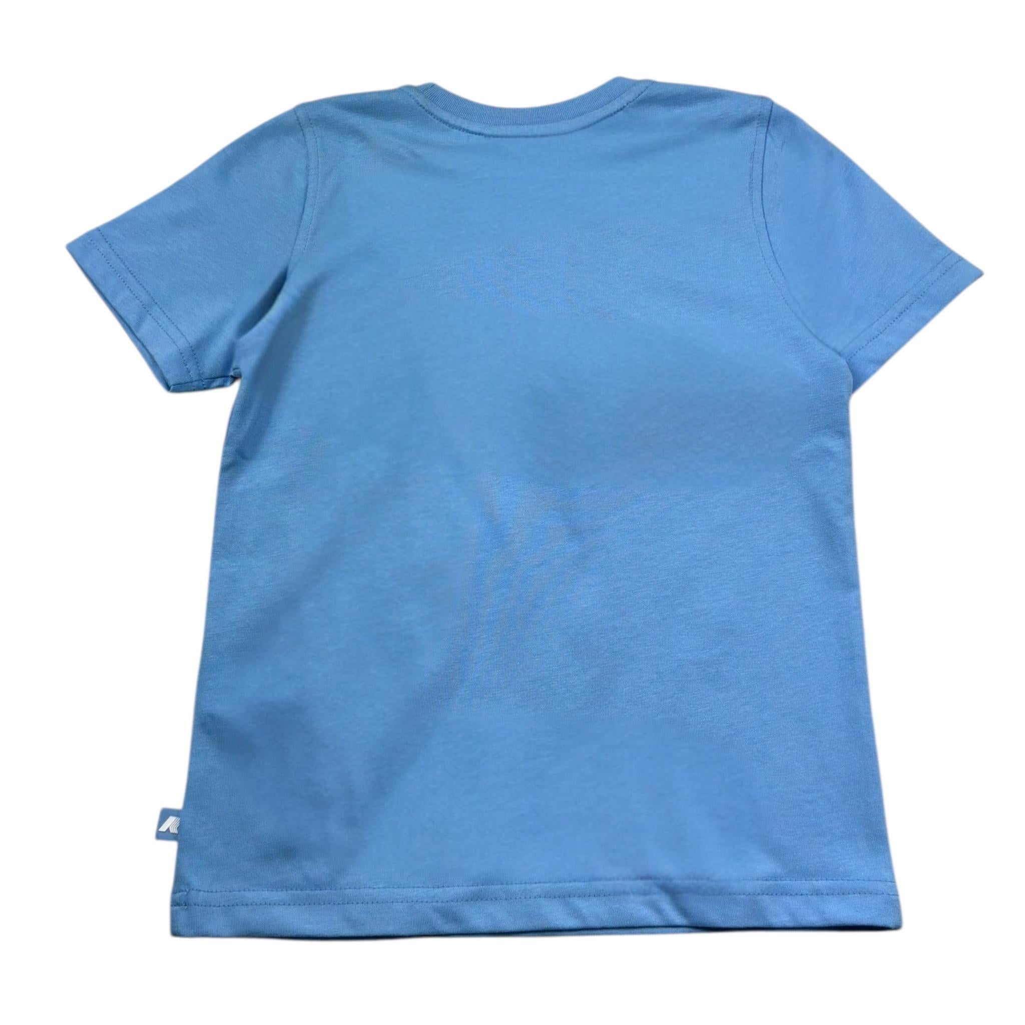 K-Way T-Shirt Girocollo Tinta Unita con Stampa per Bambino K11711W AZZURRO K-WAY 