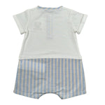 Moschino Pagliaccetto Bicolore Mezza Manica per Neonato MUY08Z BIANCO MOSCHINO 