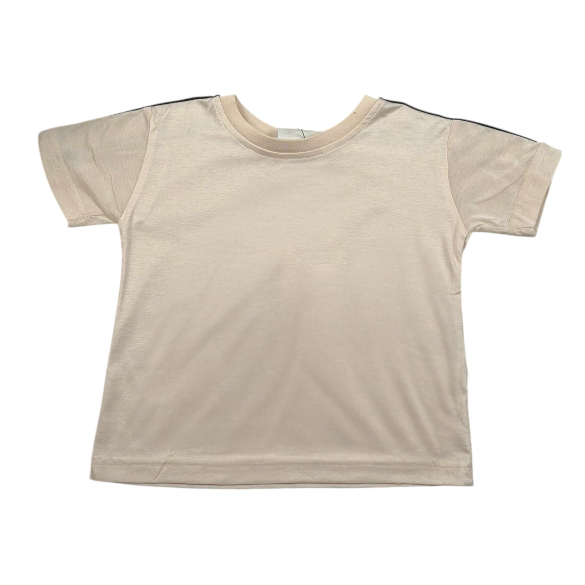 Yes London T-Shirt Girocollo Tinta Unita con Logo per Neonato JR2134X BEIGE YES LONDON 