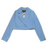 Relish Giacca Tinta Unita Mod Crop Azzurro Per Bambina