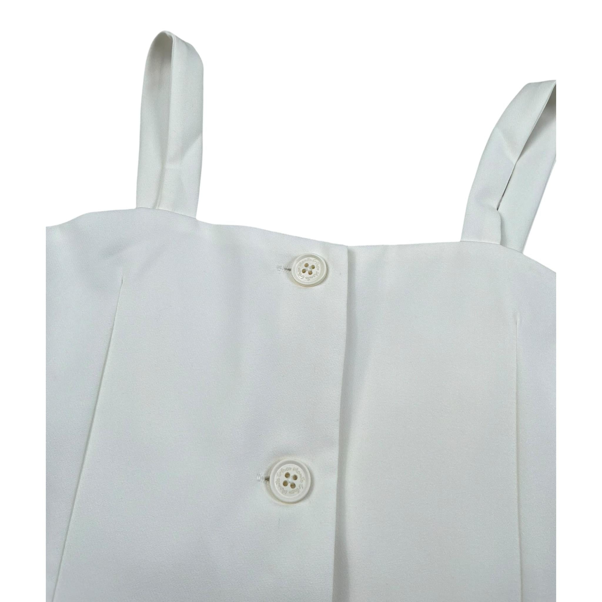 Manila Grace Top Tinta Unita Bretelline per Bambina MG2753 PANNA MANILA GRACE 