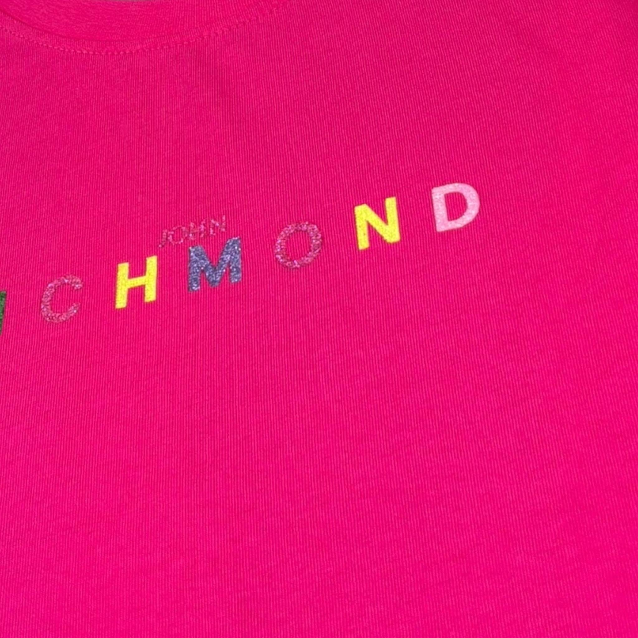 John Richmond Abito Mezza Manica Girocollo Tinta Unita con Stampa per Bambina RGP26023VE FUXIA JOHN RICHMOND 