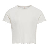 Only T-Shirt Tinta Unita Mezza Manica per Bambina 15225338 BIANCO ONLY 