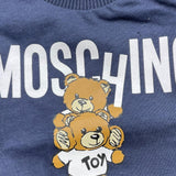 MOSCHINO shirt girocollo tinta unita cn stampa in contrasto Blu per Neonato MMO00RX BLU MOSCHINO 