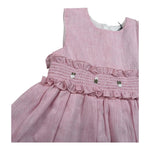 J.O. Milano Abito Giromanica Tinta Unita con Ricami per Neonata 572E2 ROSA J.O. MILANO 