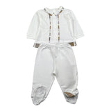 Babyvip Completo 2 Pezzi Shirt-Ghettina Tinta Unita per Neonato T3819 BIANCO BABYVIP 