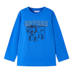 MAYORAL shirt girocollo tinta unita con stampa in contasto Cobalto per Bambino 4051J COBALTO MAYORAL 
