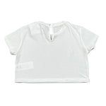 Lu Lu By Miss Grant T-Shirt Crop Tinta Unita con Brillantini per Bambina LL3615 BIANCO LU LU BY MISS GRANT 