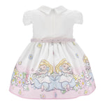 Monnalisa Abito Tinta Unita con Colletto E Stampa per Neonata 31E907X BIANCO MONNALISA 