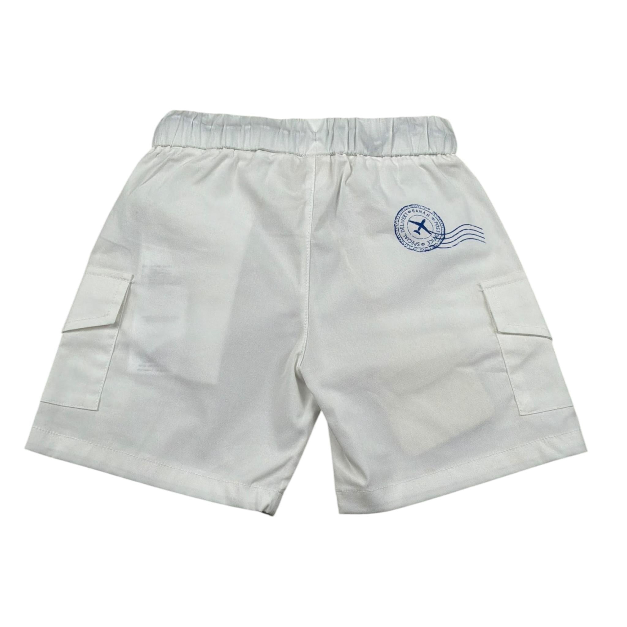 Nanan Bermuda tinta unita Cn Elastico In Vita Bianco per Neonato E2416712B BIANCO NANAN 