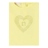 Liu Jo T-Shirt Girocollo Tinta Unita con Stampa Brillantinata Giallo per Neonata